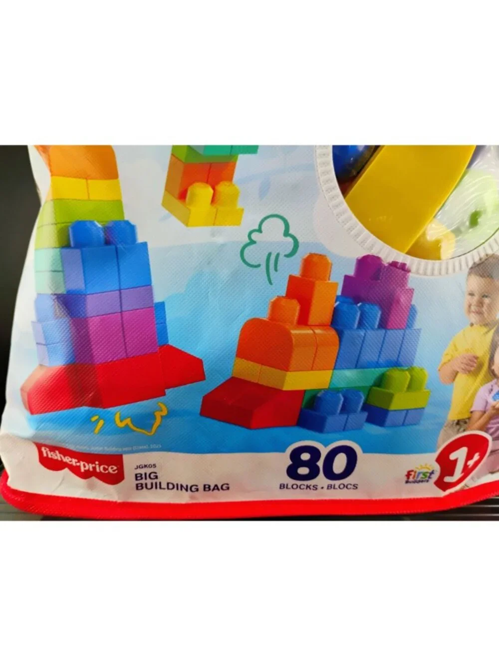 Fisher-Price Mega Bloks Big Building Bag 80 Pieces Toddler Ages 1+ Durable